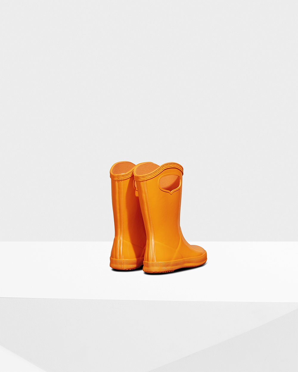 Bottes de Pluie Hunter Original First Classic Grab Handle Gloss Enfant Orange BFUKNSH-40